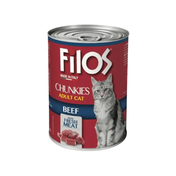 Filos Chunkies Adult Cat Wet Food - Beef (405g)