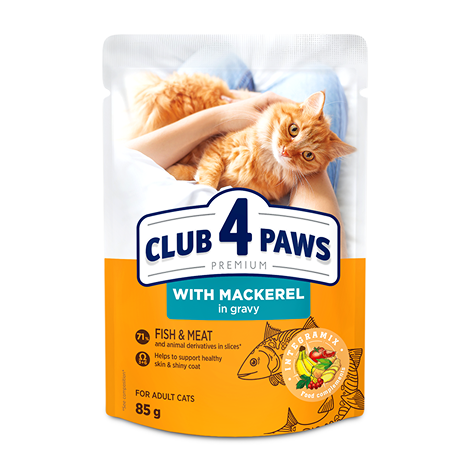 Club 4 Paws Premium wet cat food in gravy – Chicken, Mackerel 