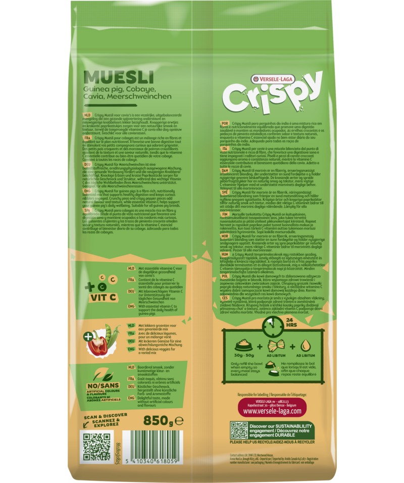 Crispy Muesli Guinea Pigs 850g