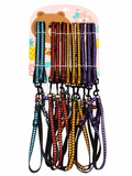 Reflective harness and leash set for cats, puppies and small dogs available in blue, red, orange and purple.