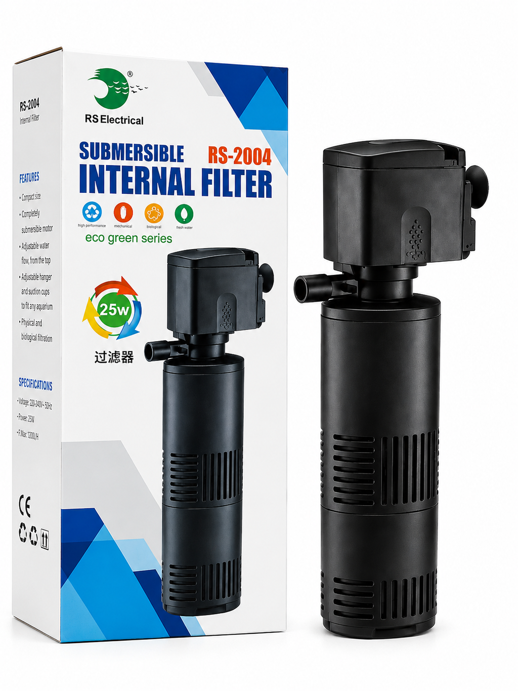 RS Electrical RS-2004 Submersible Internal Aquarium Filter (25W | 1750 L/H)