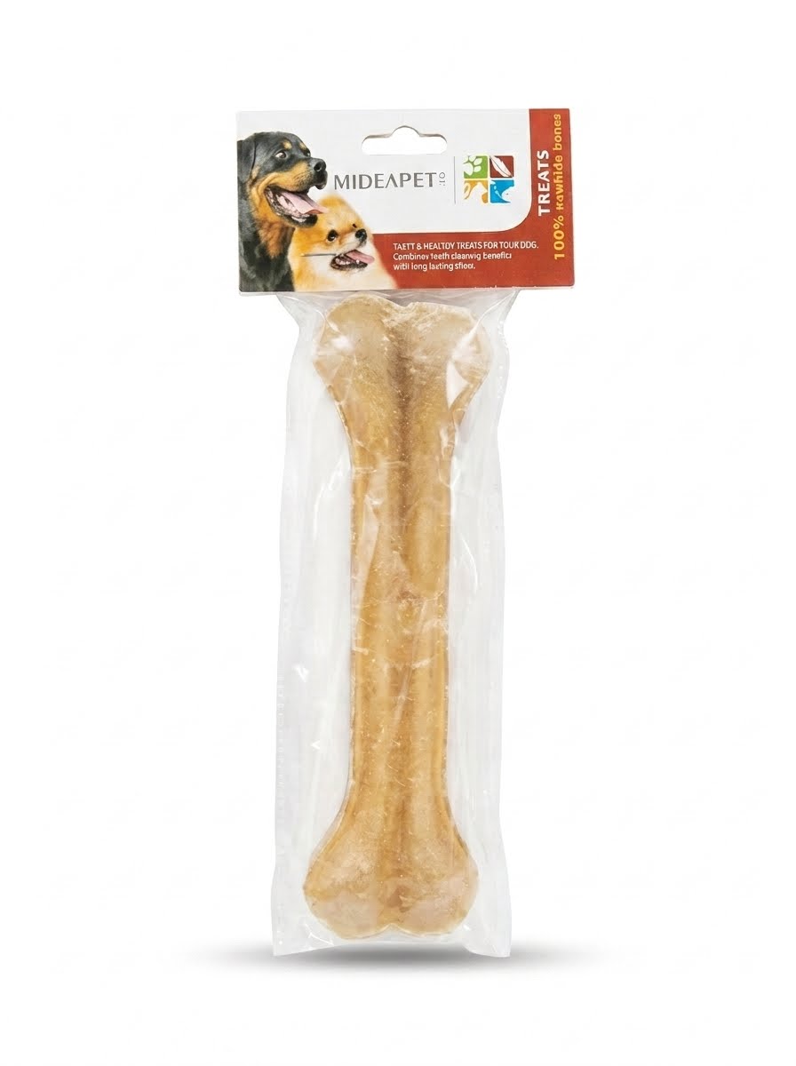 MideaPet 100% Natural Knotted Rawhide Dog Bone