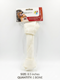 MideaPet 100% Natural White Rawhide Dog Chew Bone (8.5 Inch)